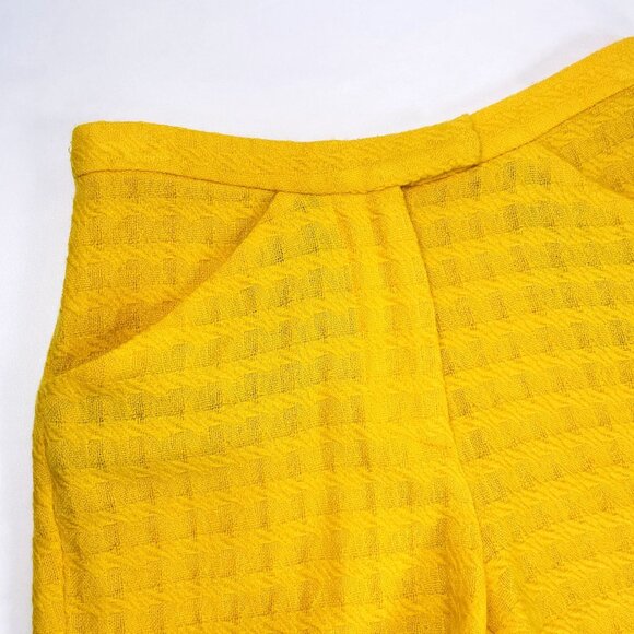 Tucker Womens Yellow Woven Textured Knitted High Waist Shorts Petite / XS / 25" - Picture 6 of 12